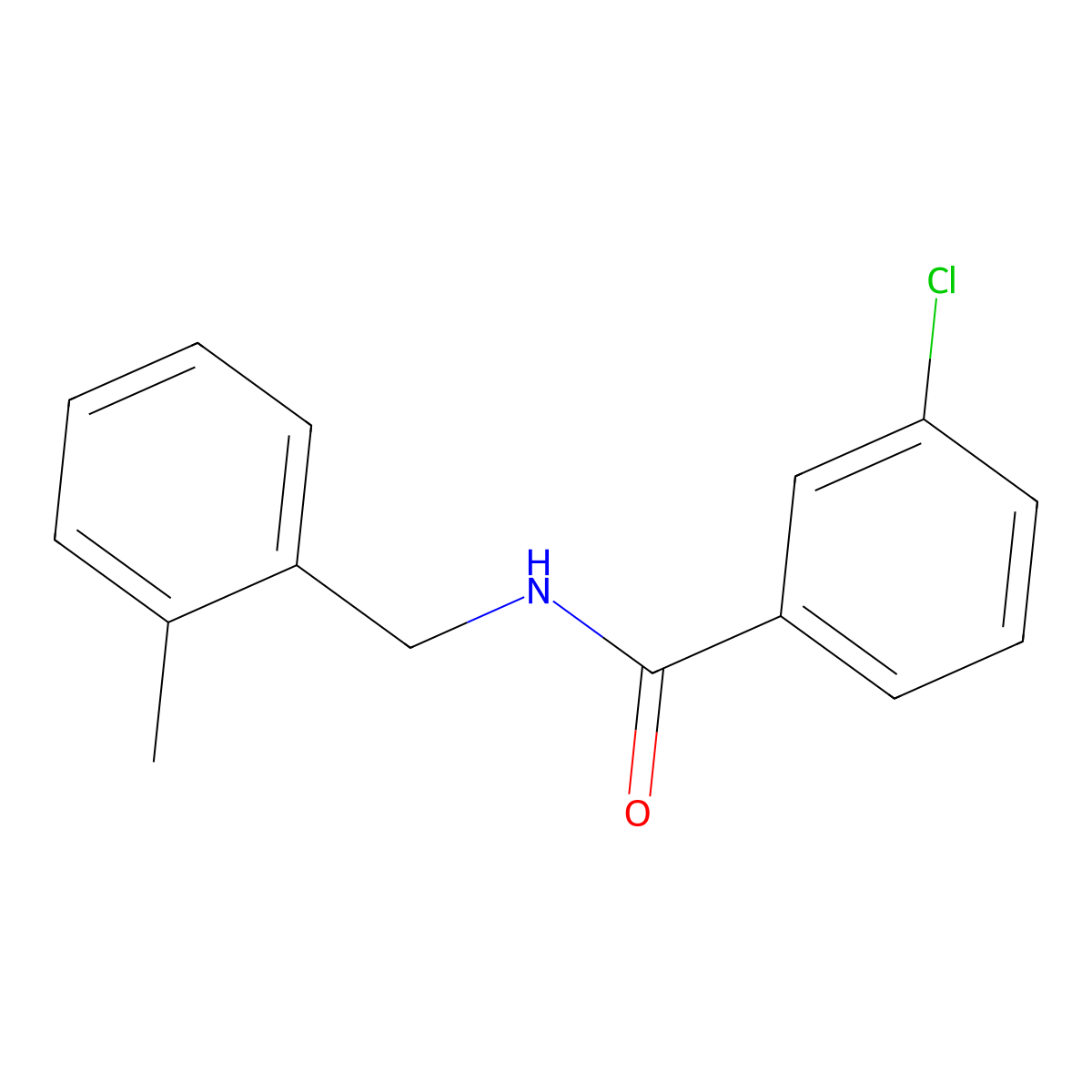3-chloro-N-(2-methylbenzyl)benzamide molecular structure, CAS 331638-61-0