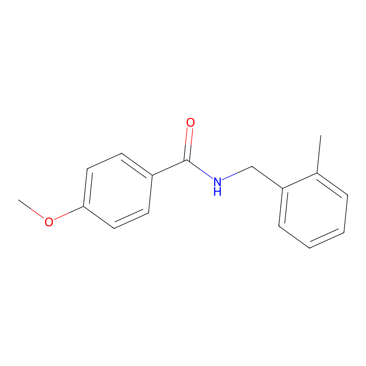 Benzamide, 4-methoxy-N-[(2-methylphenyl)methyl]- molecular structure, CAS 331638-66-5