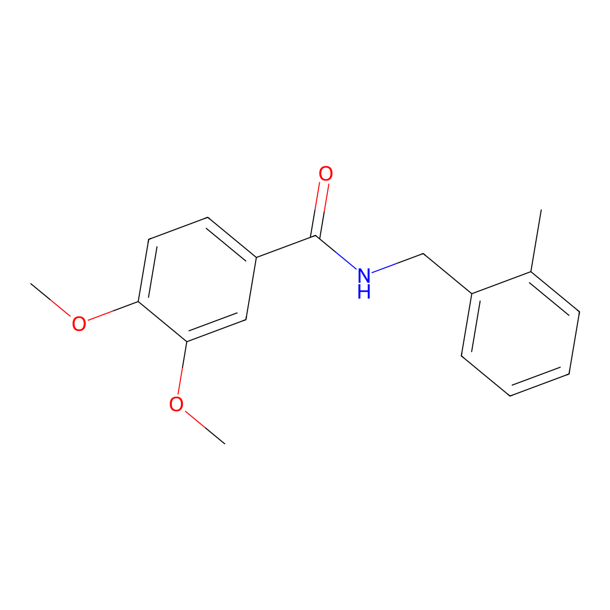 3,4-dimethoxy-N-[(2-methylphenyl)methyl]benzamide molecular structure, CAS 331638-67-6