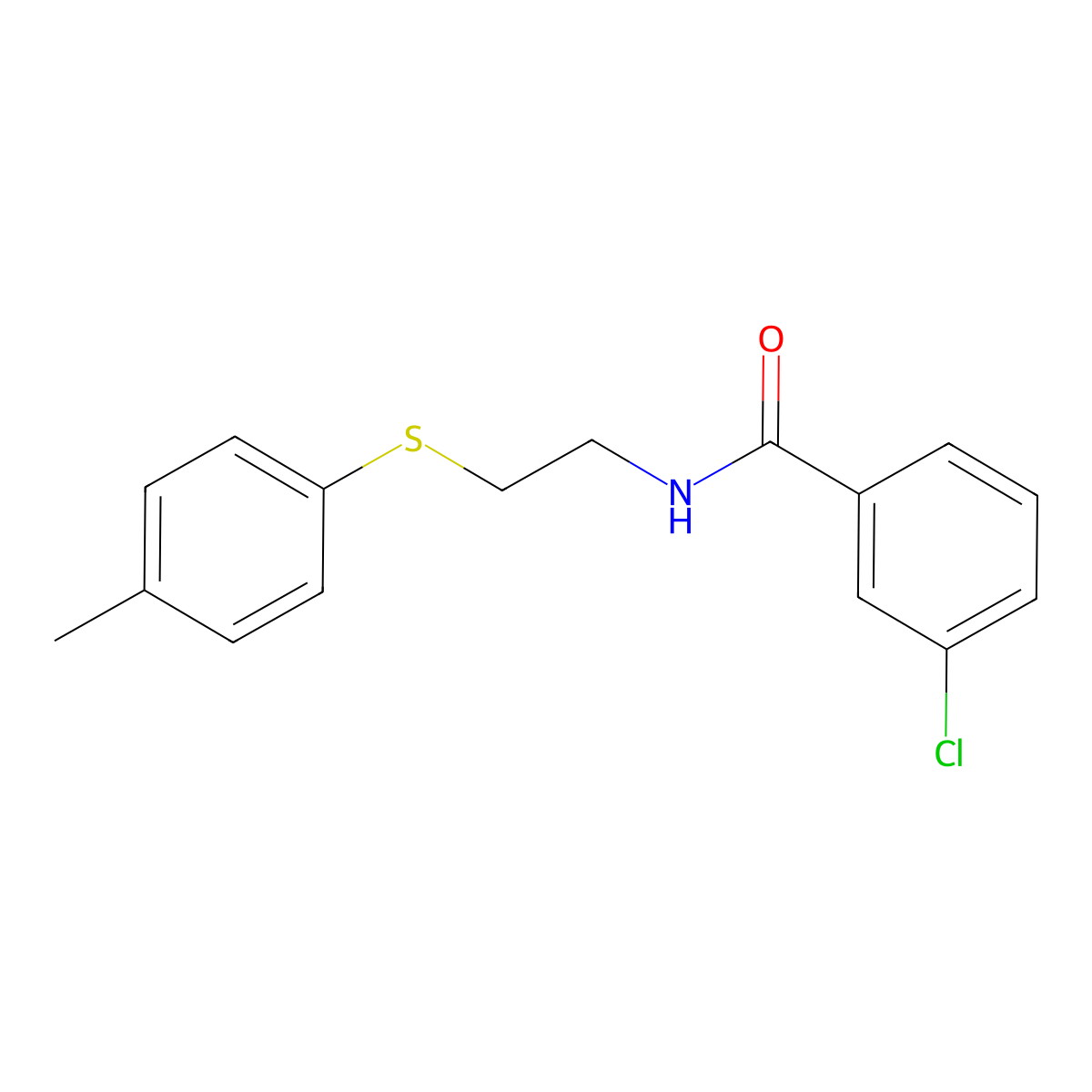 3-chloro-N-[2-(4-methylphenyl)sulfanylethyl]benzamide molecular structure, CAS 331638-84-7