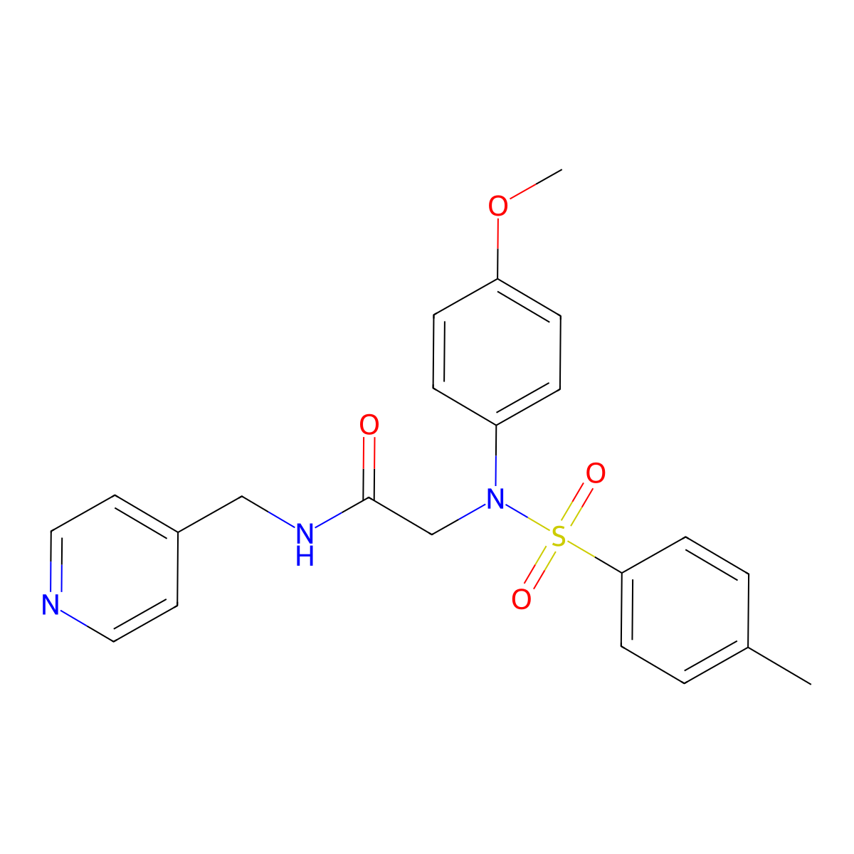 2-(4-methoxy-N-(4-methylphenyl)sulfonylanilino)-N-(pyridin-4-ylmethyl)acetamide molecular structure, CAS 331639-01-1