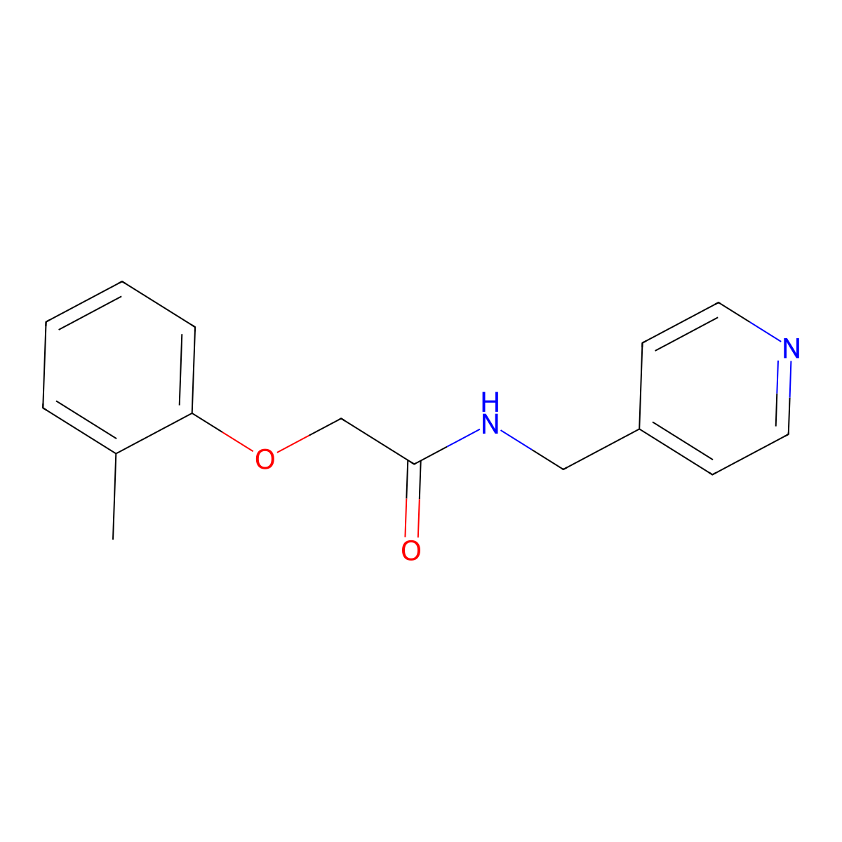 2-(2-methylphenoxy)-N-(pyridin-4-ylmethyl)acetamide molecular structure, CAS 331639-09-9