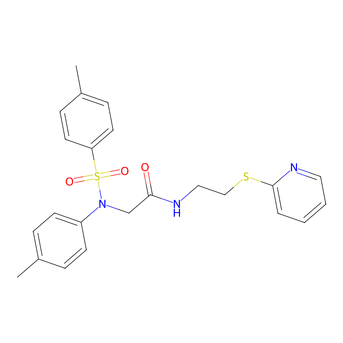2-(4-methyl-N-(4-methylphenyl)sulfonylanilino)-N-(2-pyridin-2-ylsulfanylethyl)acetamide molecular structure, CAS 331639-20-4