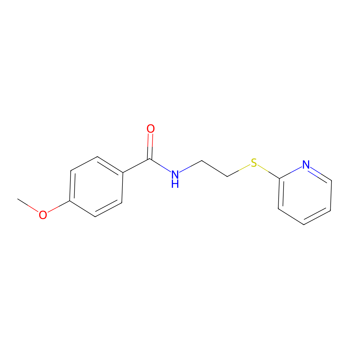 4-methoxy-N-(2-pyridin-2-ylsulfanylethyl)benzamide molecular structure, CAS 331639-37-3