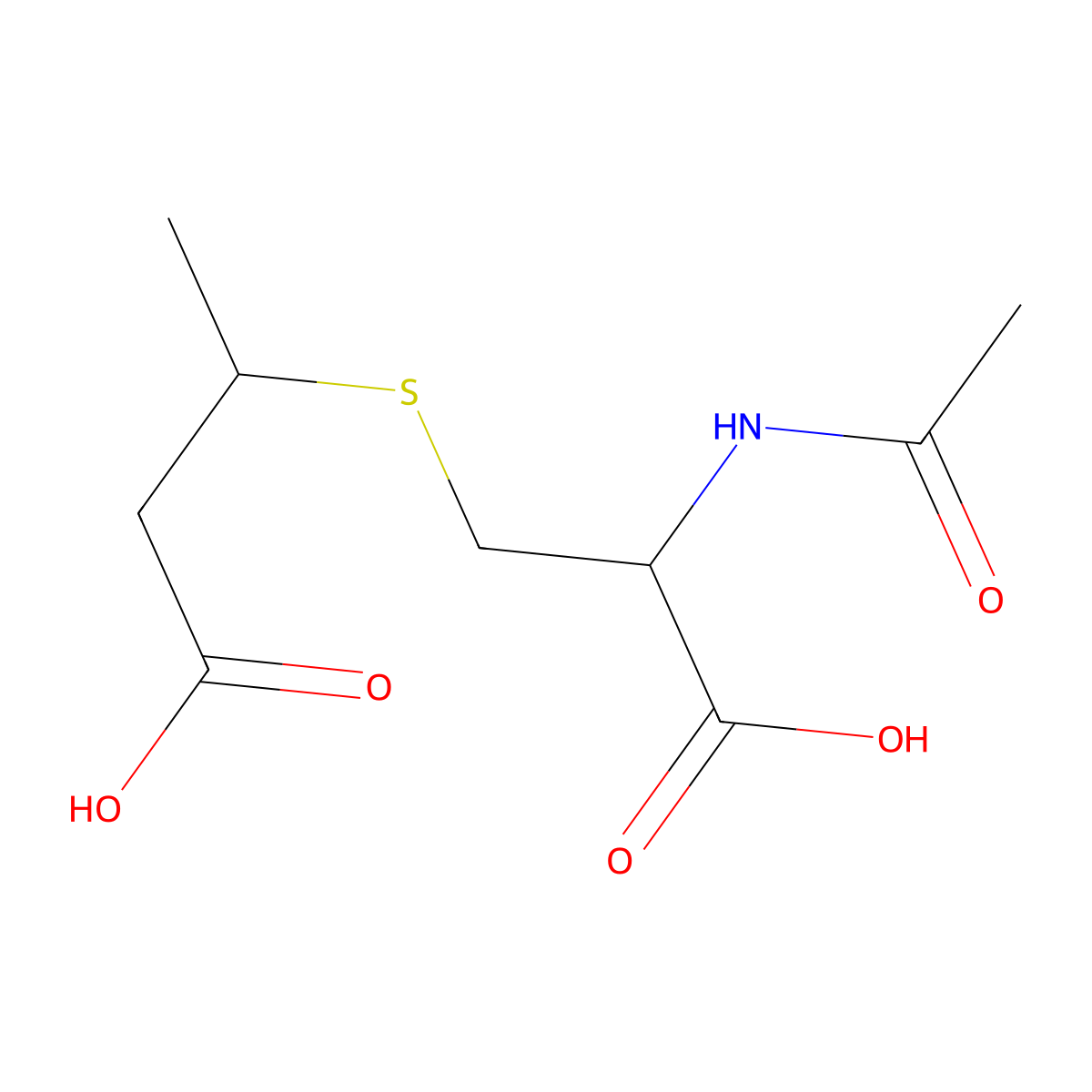 N-Acetyl-S-(3-carboxy-2-propyl)-L-cysteine molecular structure, CAS 33164-65-7