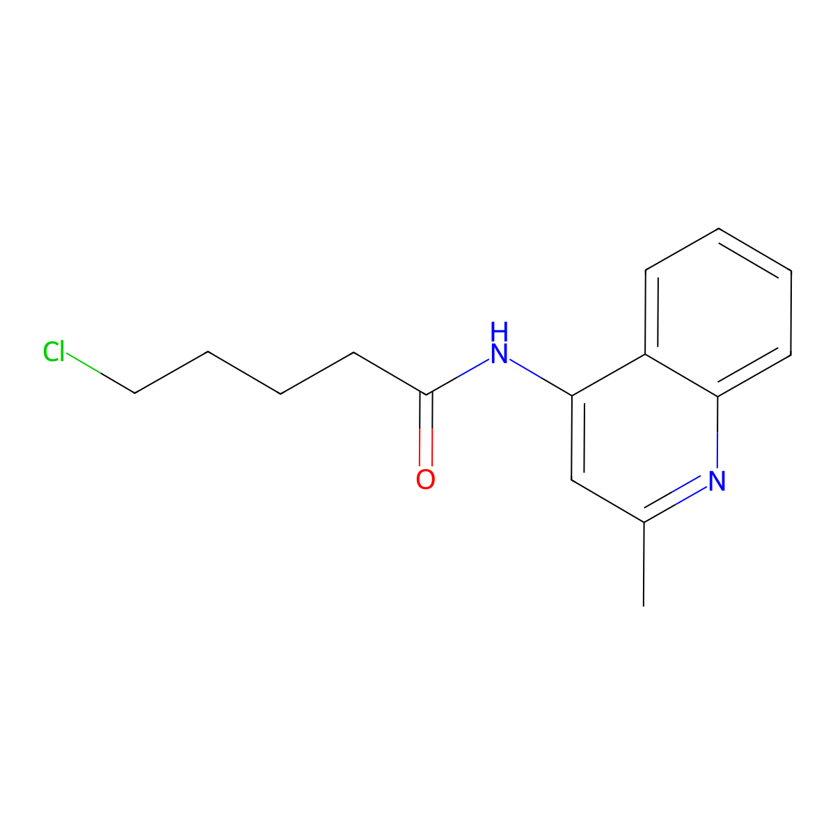 5-chloro-N-(2-methylquinolin-4-yl)pentanamide molecular structure, CAS 331648-84-1