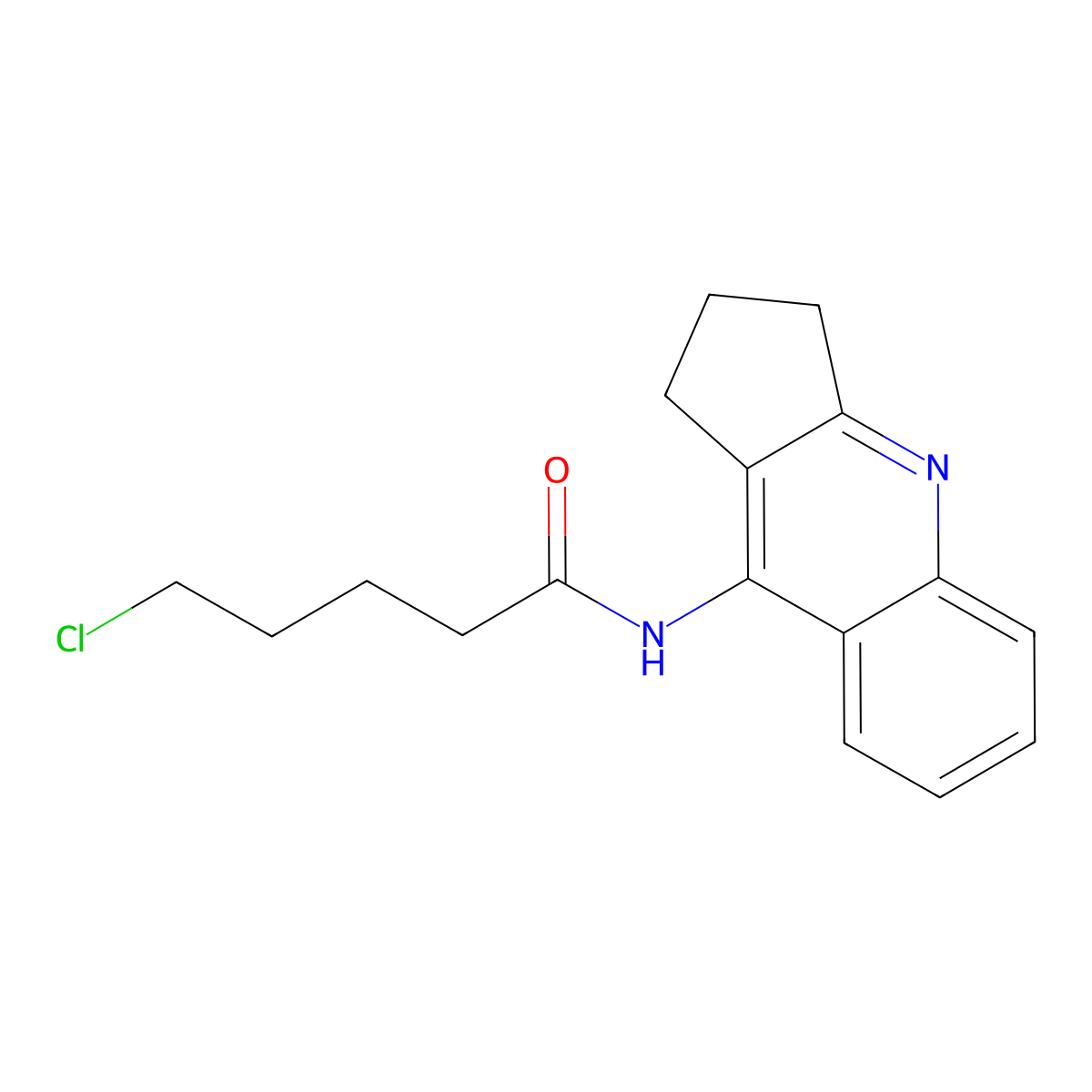 5-chloro-N-(2,3-dihydro-1H-cyclopenta[b]quinolin-9-yl)pentanamide molecular structure, CAS 331648-85-2
