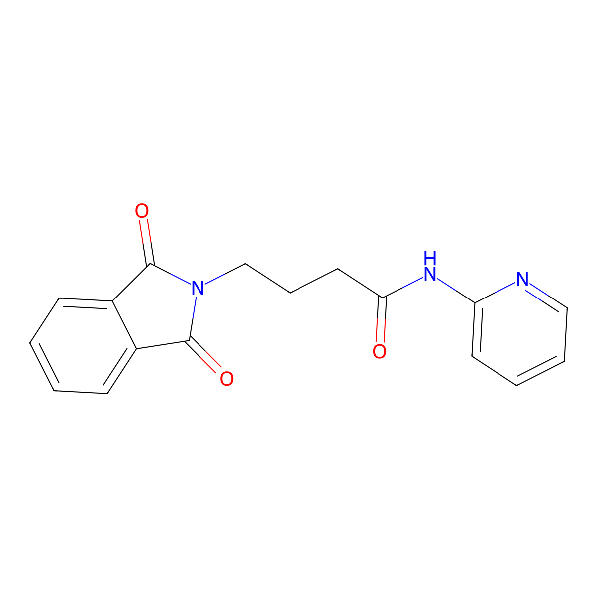 4-(1,3-dioxoisoindol-2-yl)-N-pyridin-2-ylbutanamide molecular structure, CAS 331648-89-6