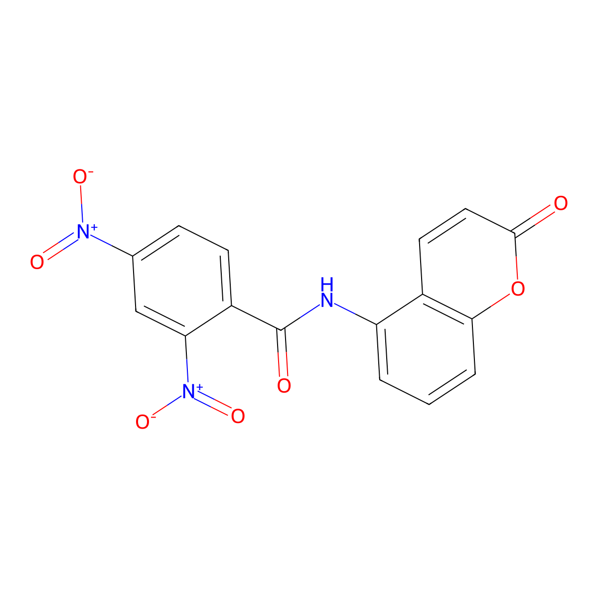2,4-bisnitro-N-(2-oxo-2H-chromen-5-yl)benzamide molecular structure, CAS 331648-98-7