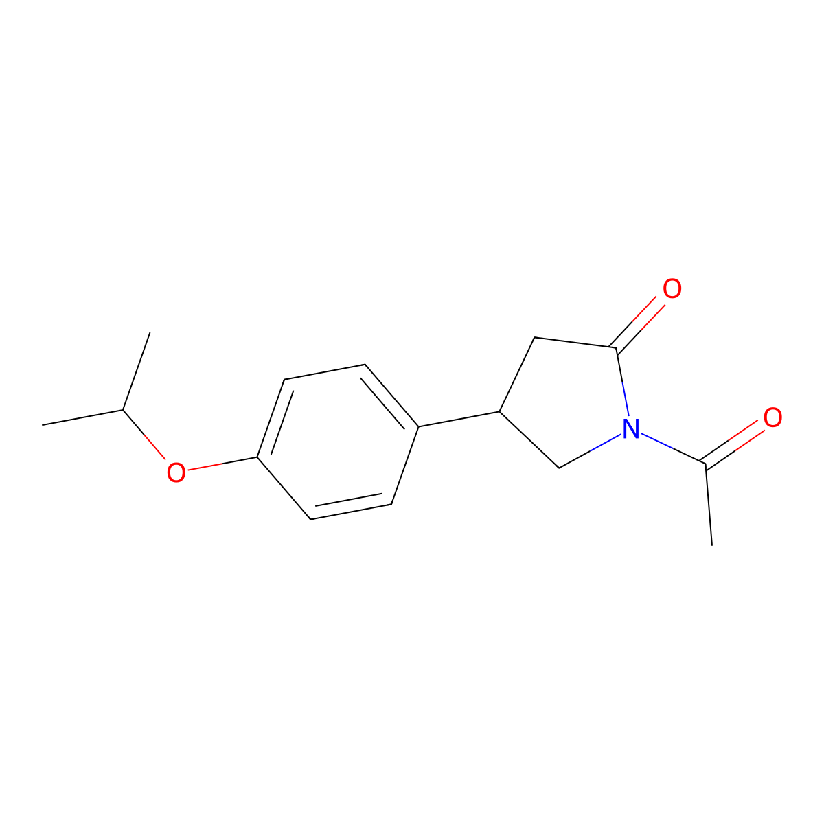 1-Acetyl-4-(4-propan-2-yloxyphenyl)pyrrolidin-2-one molecular structure, CAS 331649-16-2