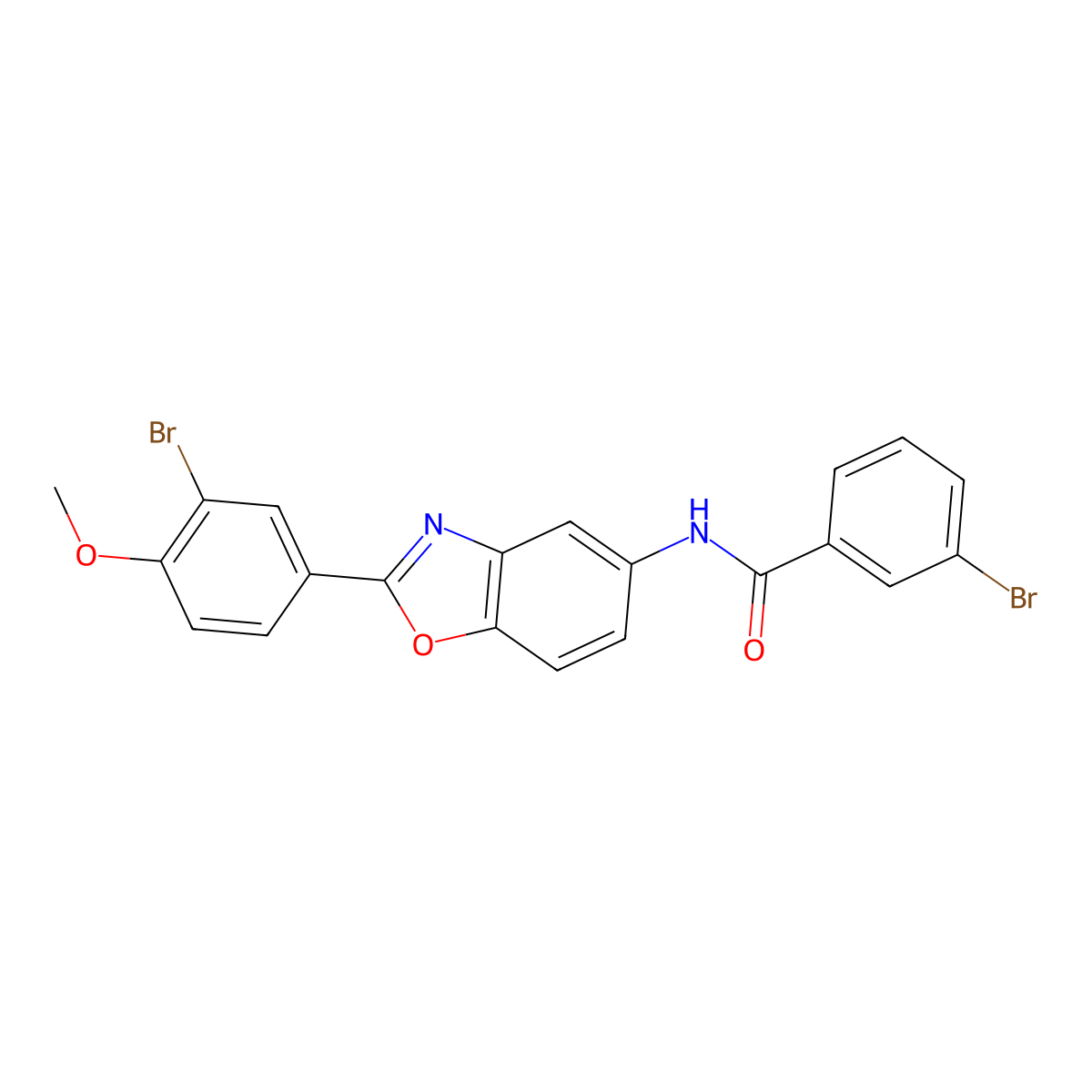 3-bromo-N-[2-(3-bromo-4-methoxyphenyl)-1,3-benzoxazol-5-yl]benzamide molecular structure, CAS 331649-99-1