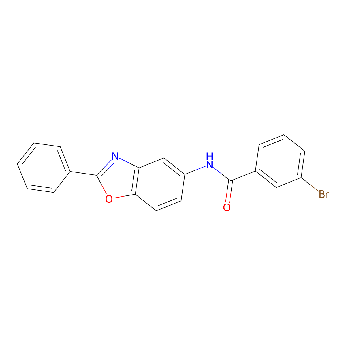 3-bromo-N-(2-phenyl-1,3-benzoxazol-5-yl)benzamide molecular structure, CAS 331650-33-0