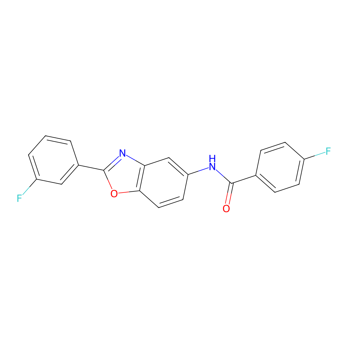4-fluoro-N-[2-(3-fluorophenyl)-1,3-benzoxazol-5-yl]benzamide molecular structure, CAS 331650-57-8