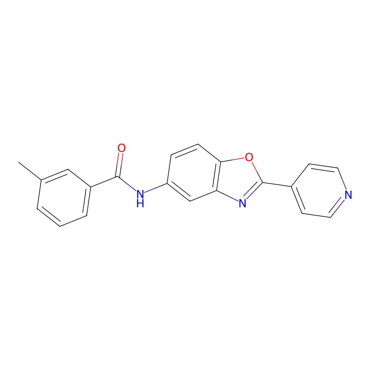 3-methyl-N-(2-pyridin-4-yl-1,3-benzoxazol-5-yl)benzamide molecular structure, CAS 331650-62-5
