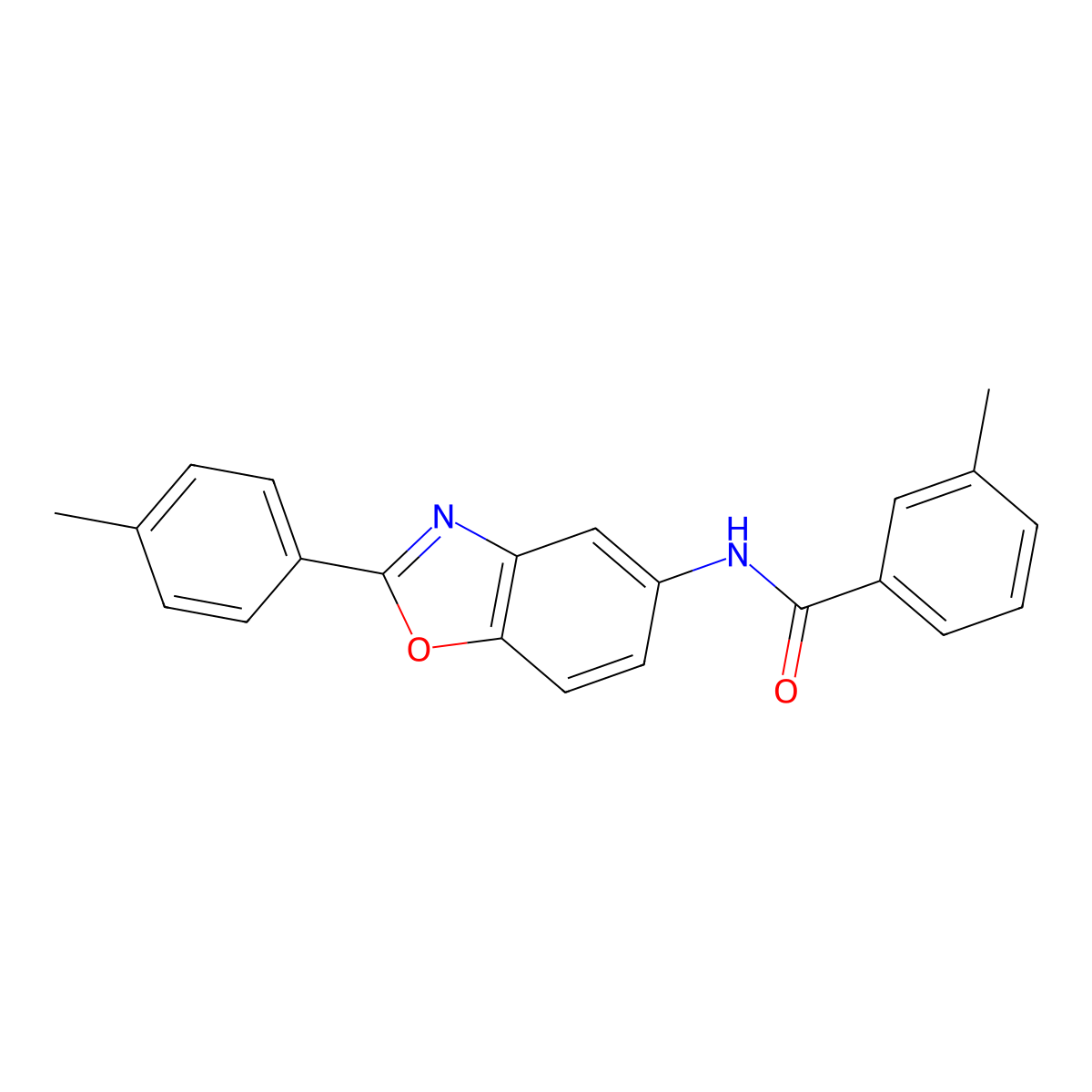 3-methyl-N-[2-(4-methylphenyl)-1,3-benzoxazol-5-yl]benzamide molecular structure, CAS 331650-70-5