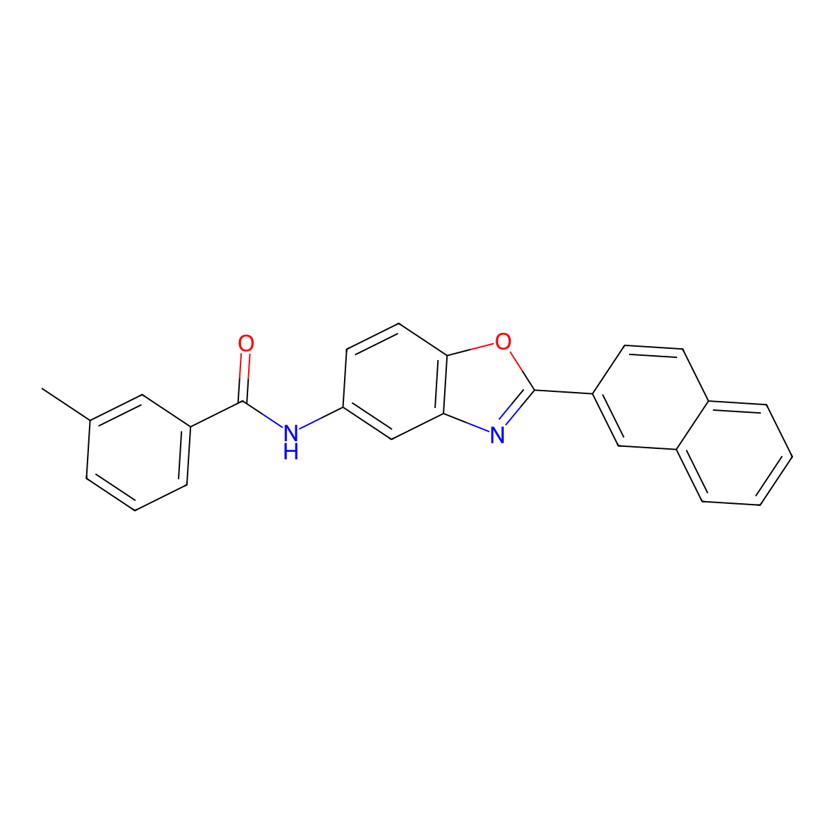 3-methyl-N-(2-naphthalen-2-yl-1,3-benzoxazol-5-yl)benzamide molecular structure, CAS 331650-94-3