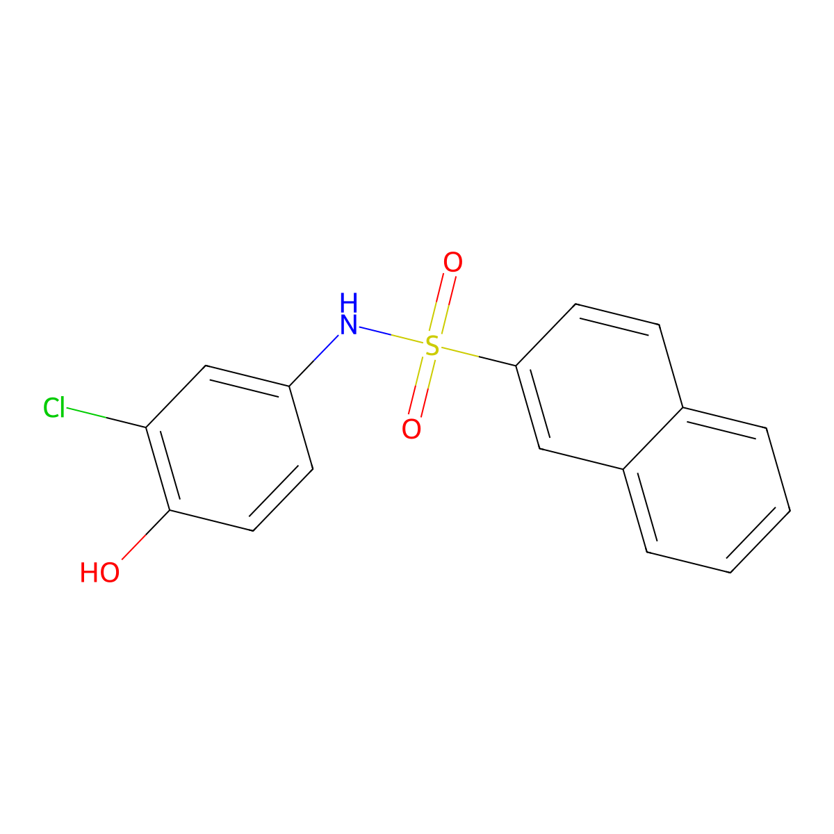 N-(3-chloro-4-hydroxyphenyl)naphthalene-2-sulfonamide molecular structure, CAS 331652-73-4