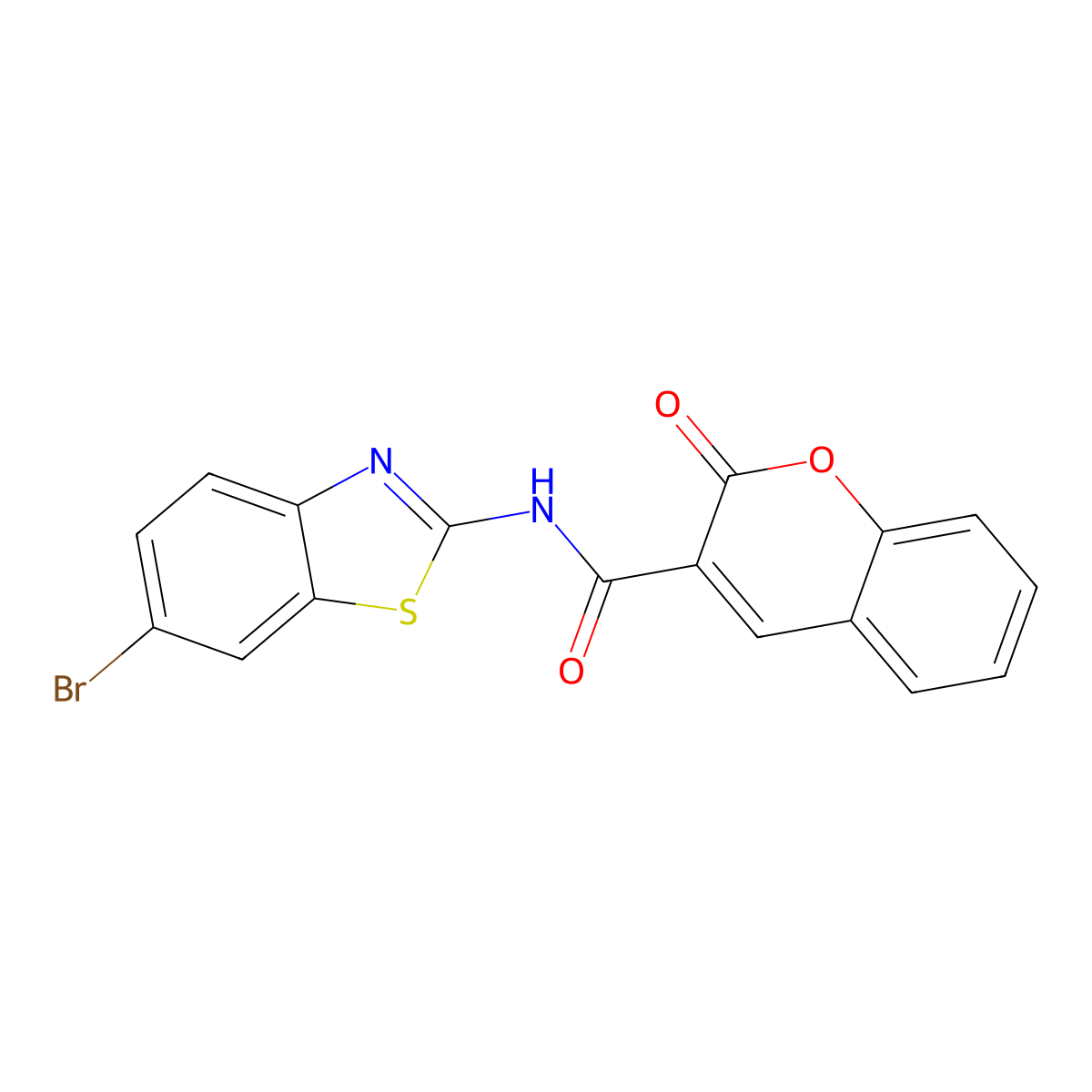 N-(6-bromo-1,3-benzothiazol-2-yl)-2-oxo-2H-chromene-3-carboxamide molecular structure, CAS 331652-94-9