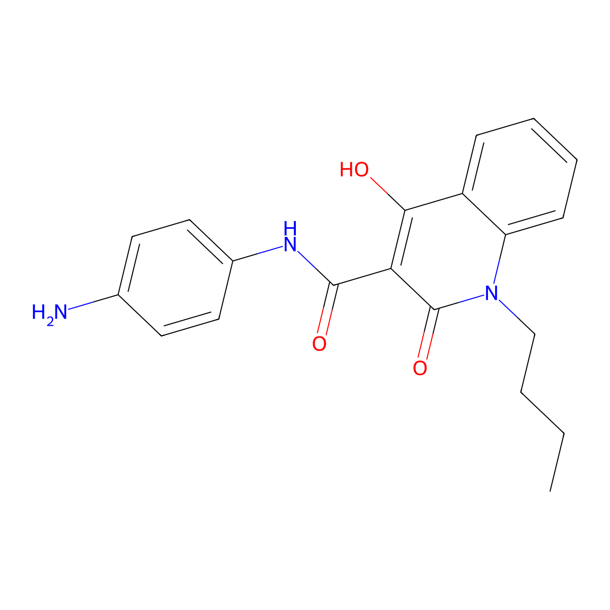 N-(4-aminophenyl)-1-butyl-4-hydroxy-2-oxo-1,2-dihydroquinoline-3-carboxamide molecular structure, CAS 331653-07-7