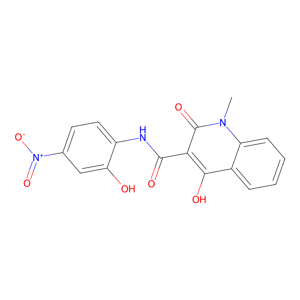 4-hydroxy-N-(2-hydroxy-4-nitrophenyl)-1-methyl-2-oxo-1,2-dihydroquinoline-3-carboxamide molecular structure, CAS 331653-09-9