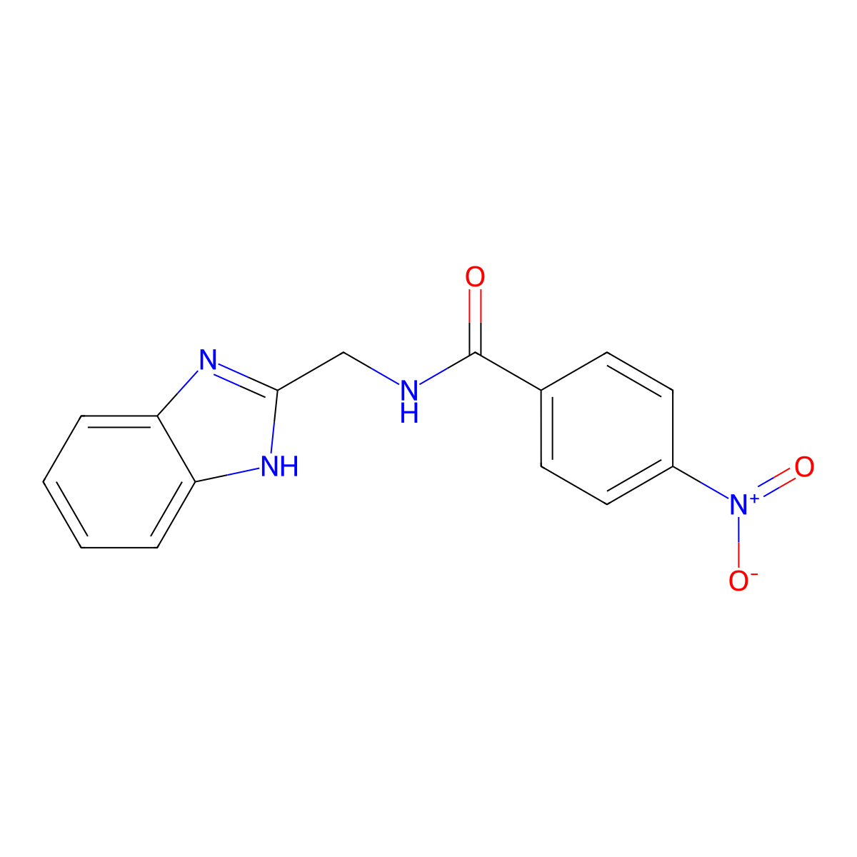N-(1H-benzimidazol-2-ylmethyl)-4-nitrobenzamide molecular structure, CAS 331653-56-6