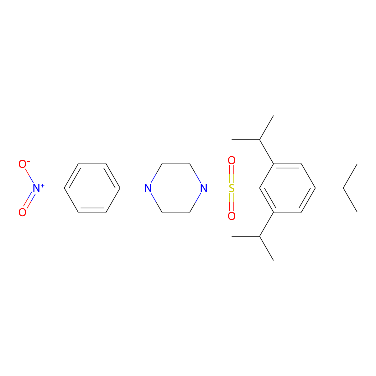 1-(4-Nitrophenyl)-4-[2,4,6-tri(propan-2-yl)phenyl]sulfonylpiperazine molecular structure, CAS 331655-36-8