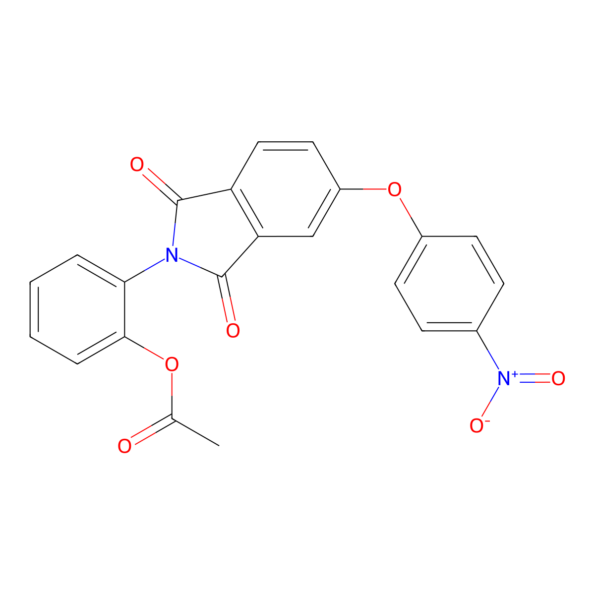 2-[5-({4-nitrophenyl}oxy)-1,3-dioxo-1,3-dihydro-2H-isoindol-2-yl]phenyl acetate molecular structure, CAS 331656-14-5