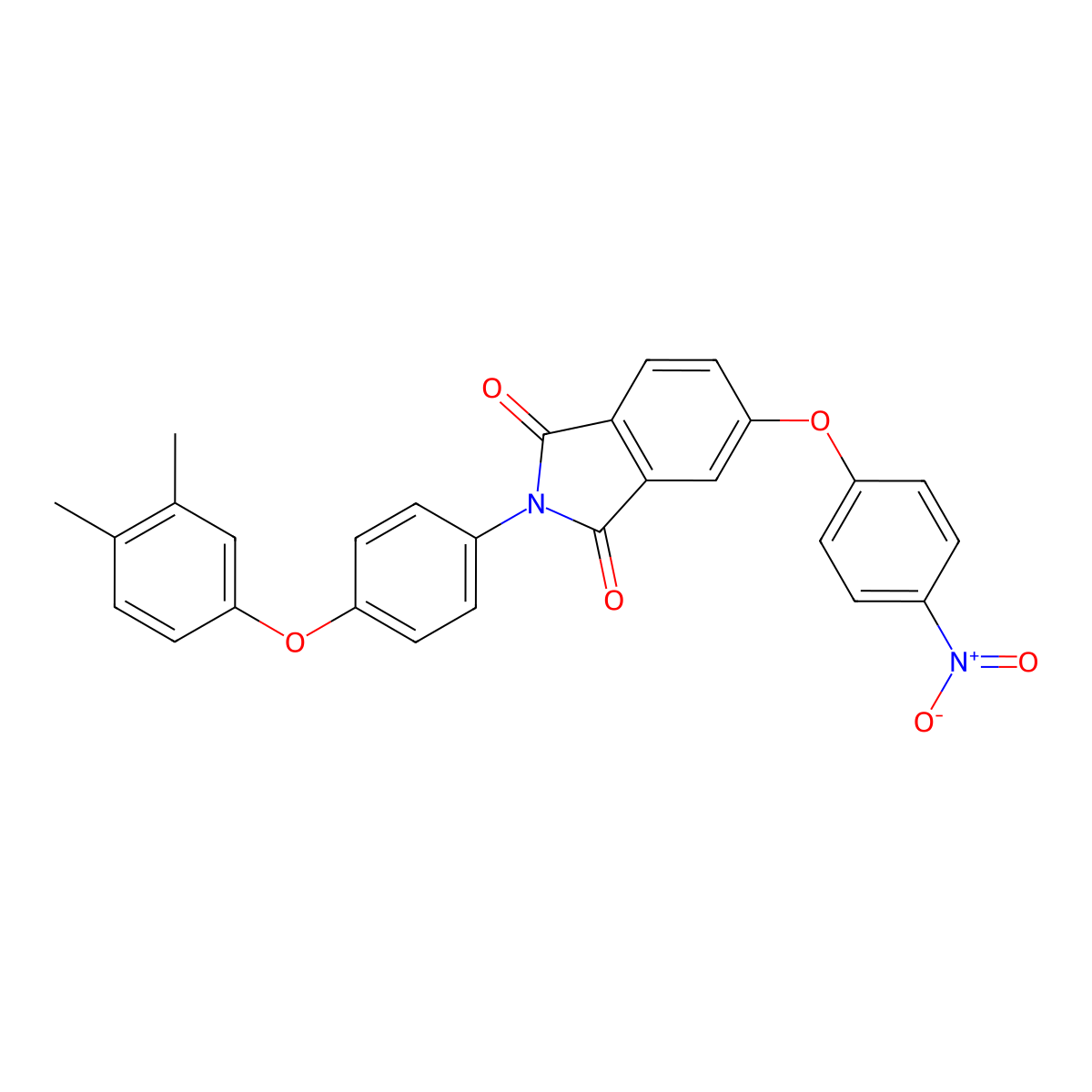 2-[4-(3,4-Dimethylphenoxy)phenyl]-5-(4-nitrophenoxy)isoindole-1,3-dione molecular structure, CAS 331656-15-6