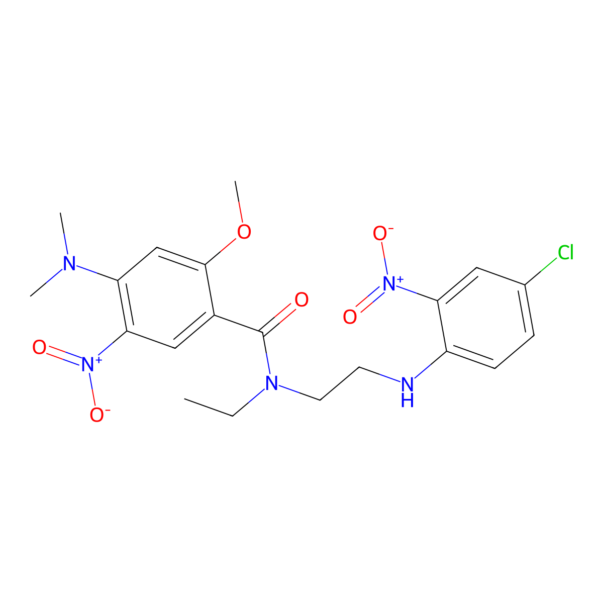 N-[2-(4-chloro-2-nitroanilino)ethyl]-4-(dimethylamino)-N-ethyl-2-methoxy-5-nitrobenzamide molecular structure, CAS 331656-62-3