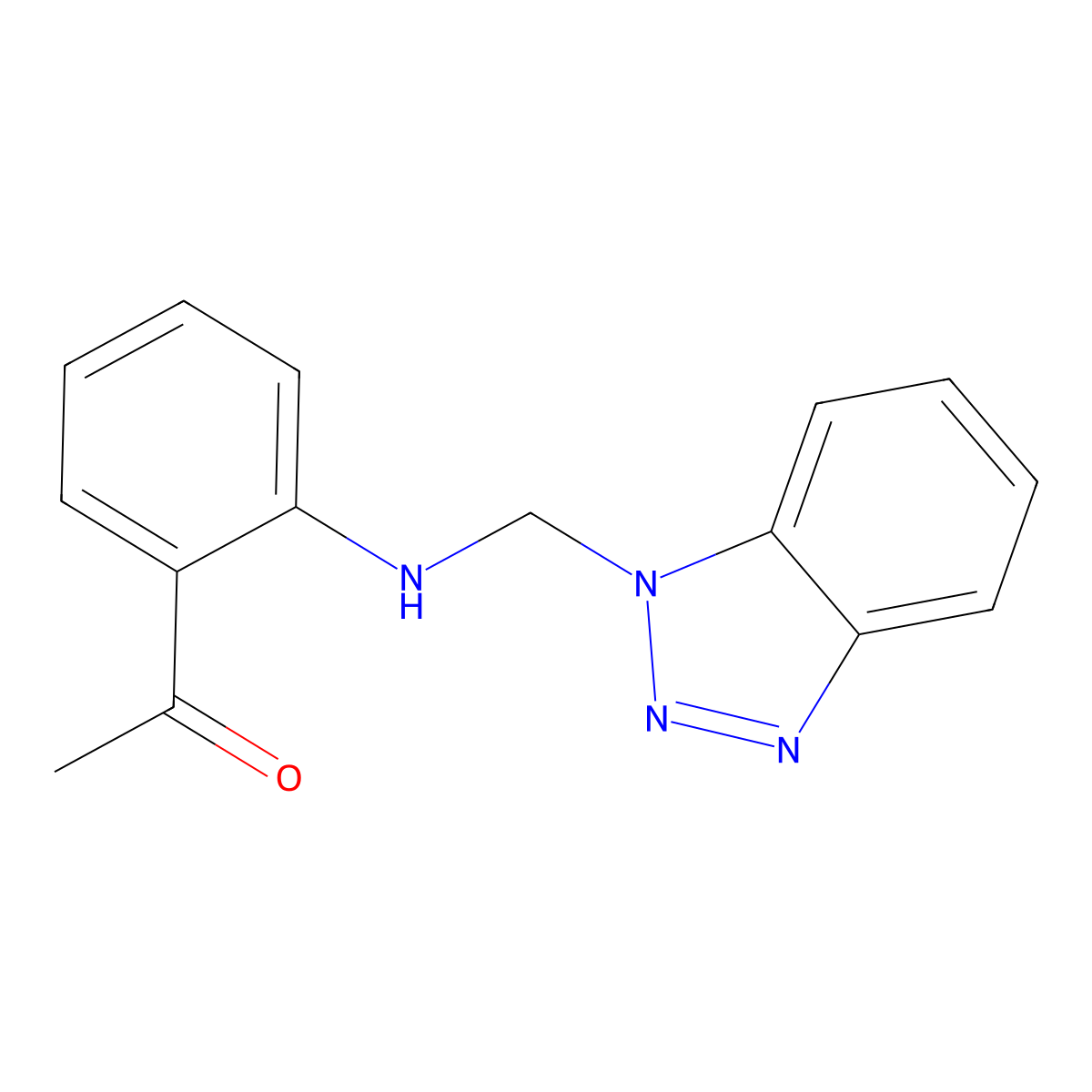 1-{2-[(1H-benzotriazol-1-ylmethyl)amino]phenyl}ethanone molecular structure, CAS 331657-84-2
