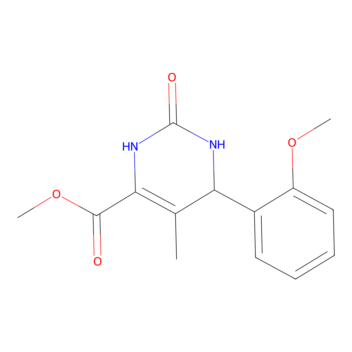 4-Pyrimidinecarboxylicacid,1,2,3,6-tetrahydro-6-(2-methoxyphenyl)-5-methyl-2-oxo-,methylester(9CI) molecular structure, CAS 331658-36-7