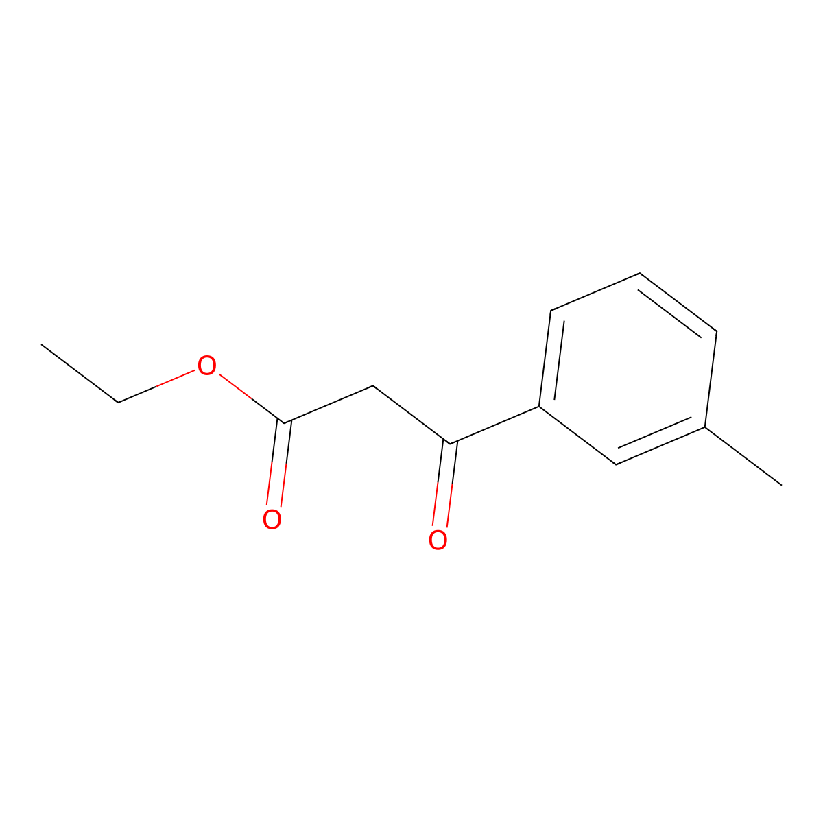 Ethyl 3-(3-methylphenyl)-3-oxopropanoate molecular structure, CAS 33166-79-9