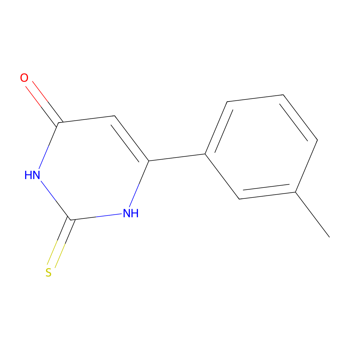 2-thioxo-6-(m-tolyl)-2,3-dihydropyrimidin-4(1H)-one molecular structure, CAS 33166-83-5