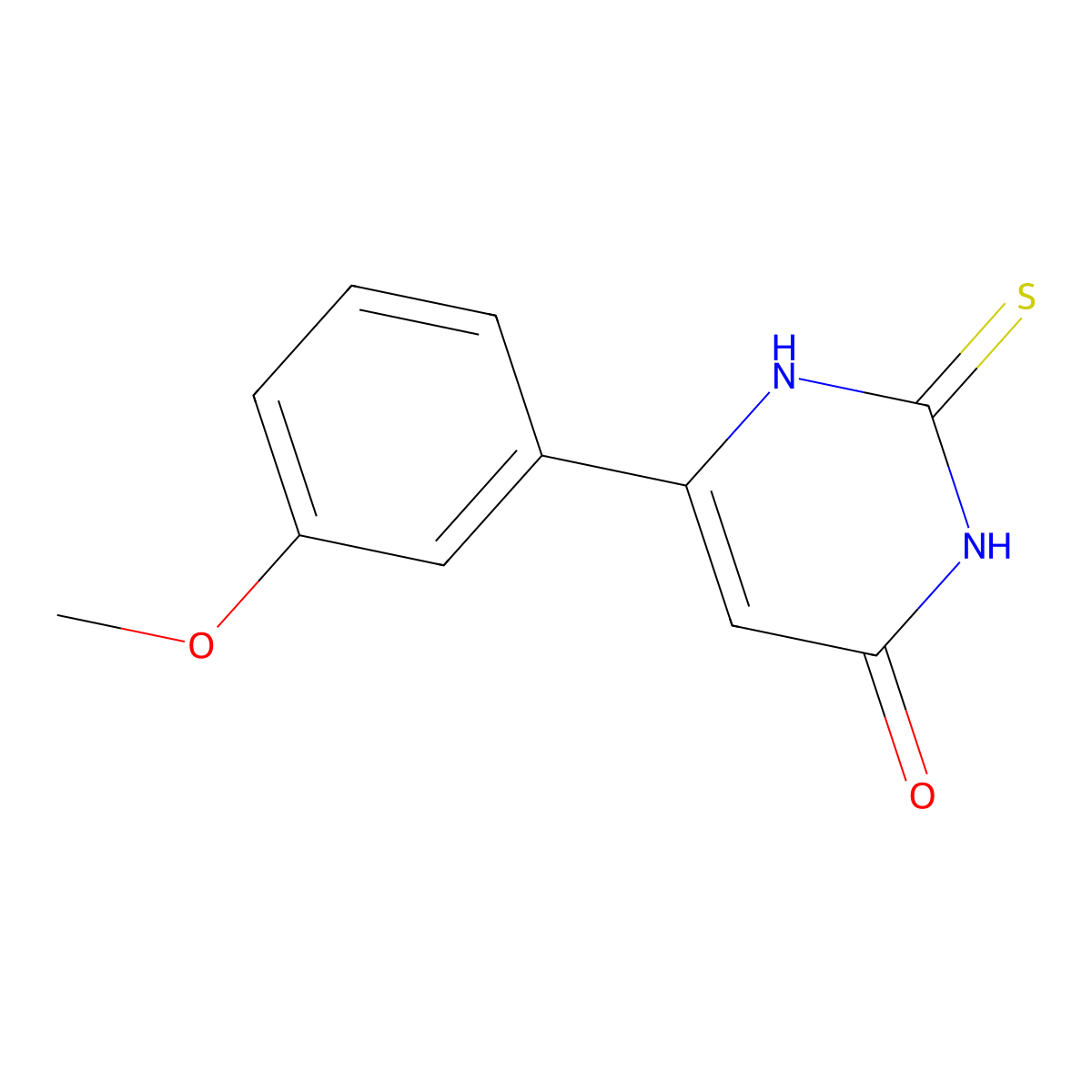 6-(3-methoxyphenyl)-2-thioxo-2,3-dihydropyrimidin-4(1H)-one molecular structure, CAS 33166-84-6