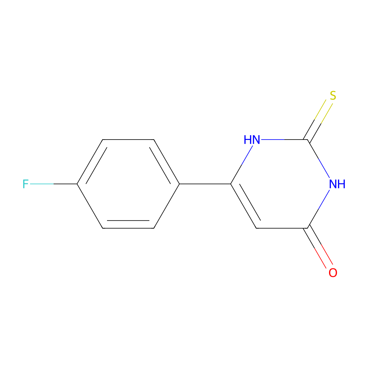 6-(4-Fluorophenyl)-2-mercaptopyrimidin-4-ol molecular structure, CAS 33166-85-7
