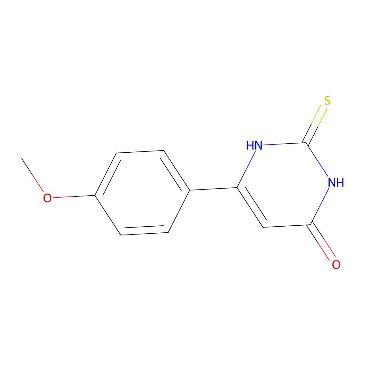 6-(4-methoxyphenyl)-2-thioxo-2,3-dihydropyrimidin-4(1H)-one molecular structure, CAS 33166-87-9