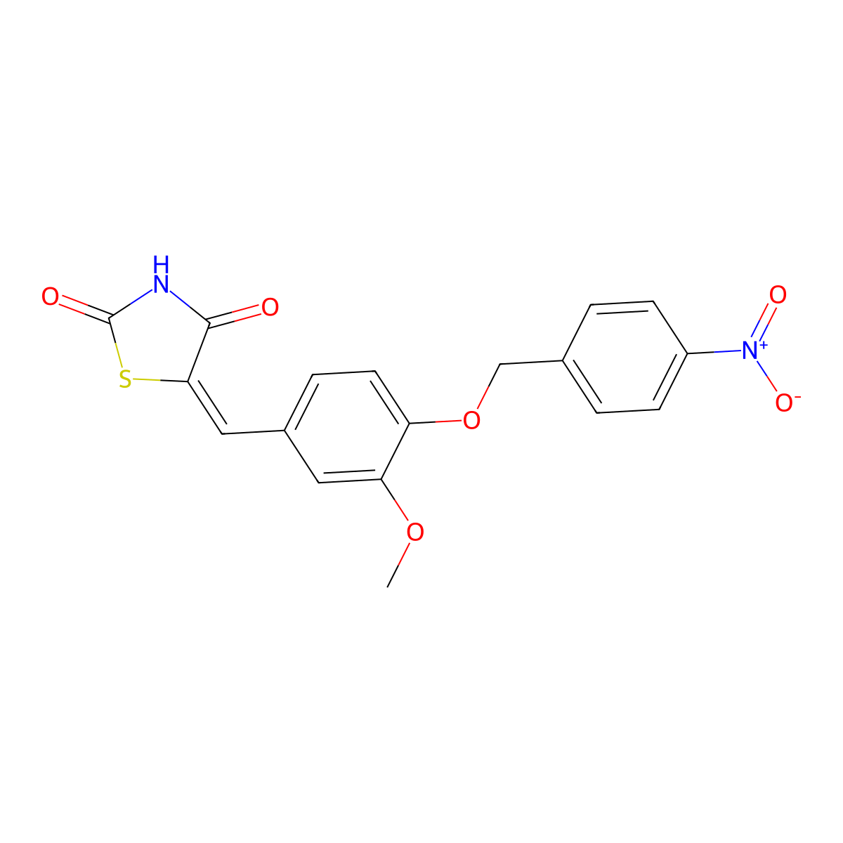 5-[[3-Methoxy-4-[(4-nitrophenyl)methoxy]phenyl]methylene]thiazolidine-2,4-dione molecular structure, CAS 331660-78-7