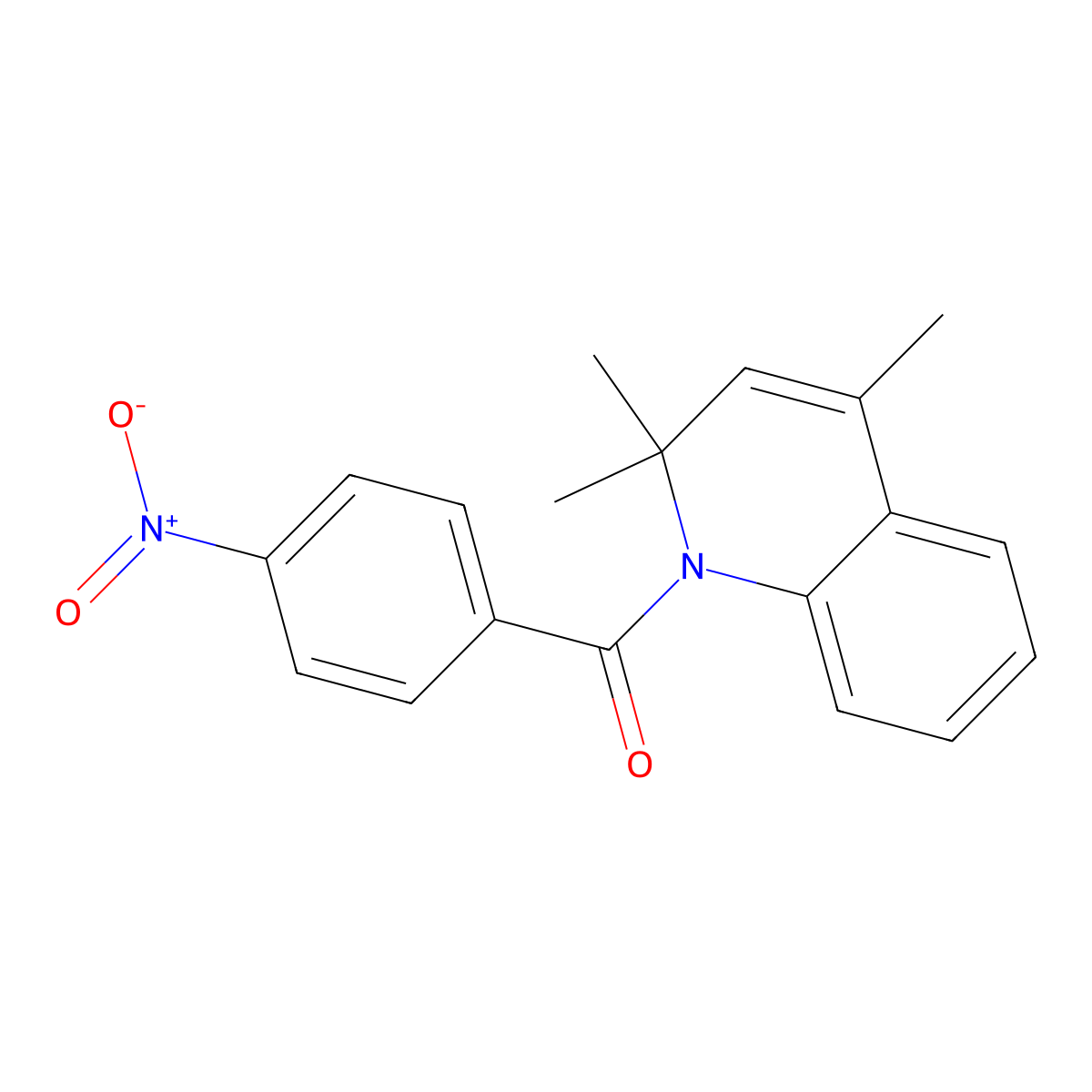 (4-Nitrophenyl)-(2,2,4-trimethylquinolin-1-yl)methanone molecular structure, CAS 331661-07-5