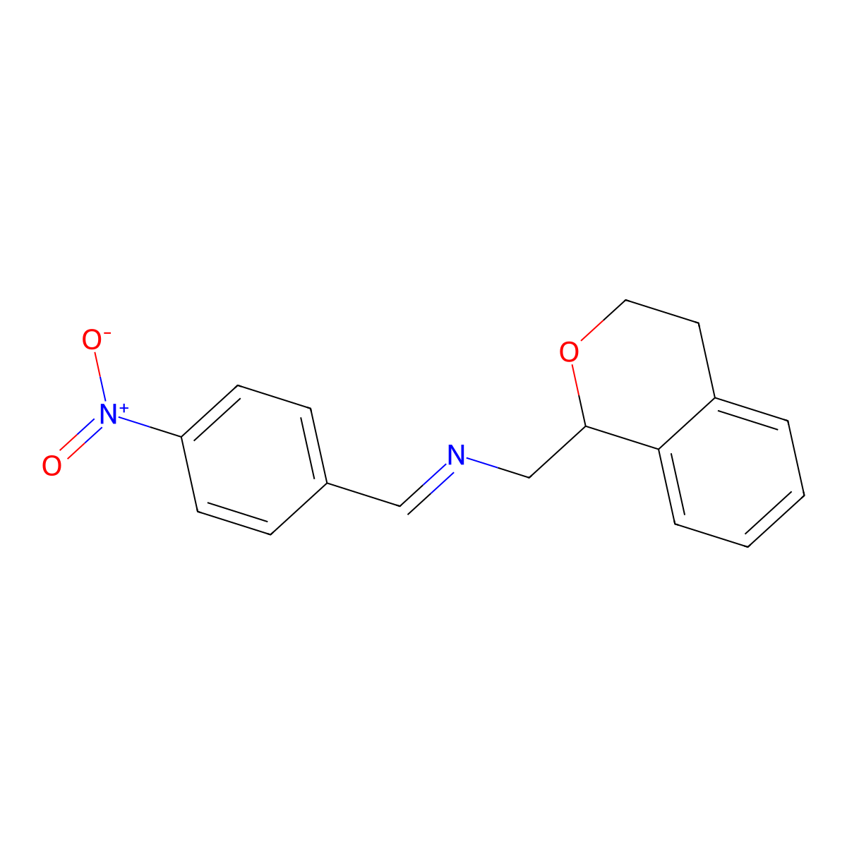 N-(3,4-dihydro-1H-isochromen-1-ylmethyl)-N-(4-nitrobenzylidene)amine molecular structure, CAS 331661-36-0