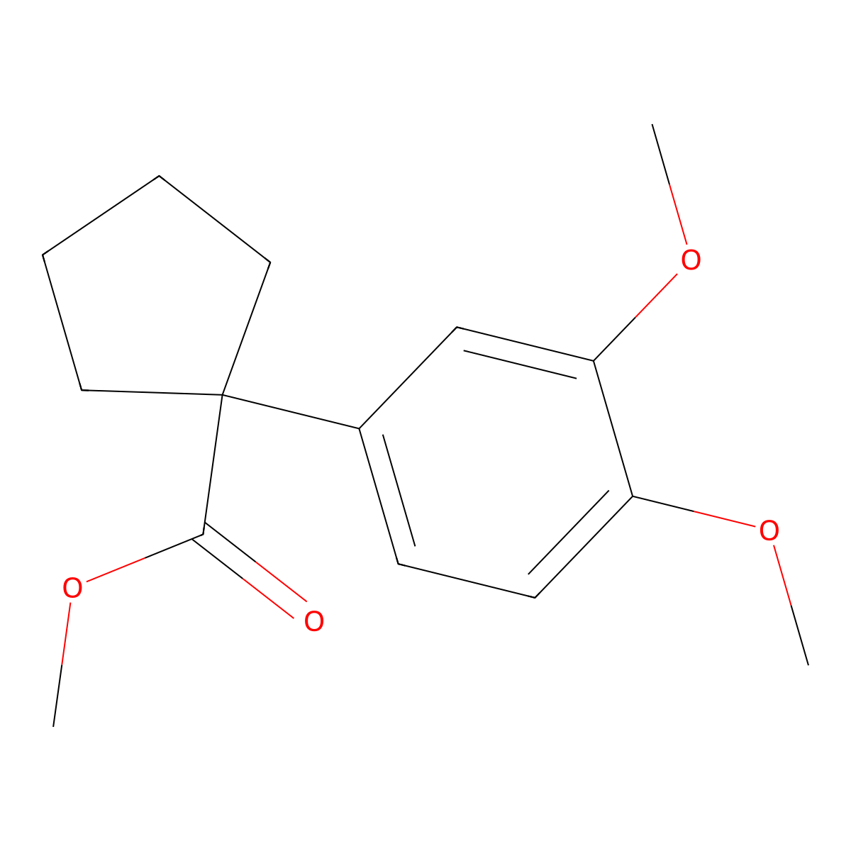 Methyl 1-(3,4-dimethoxyphenyl)cyclopentanecarboxylate molecular structure, CAS 331661-43-9