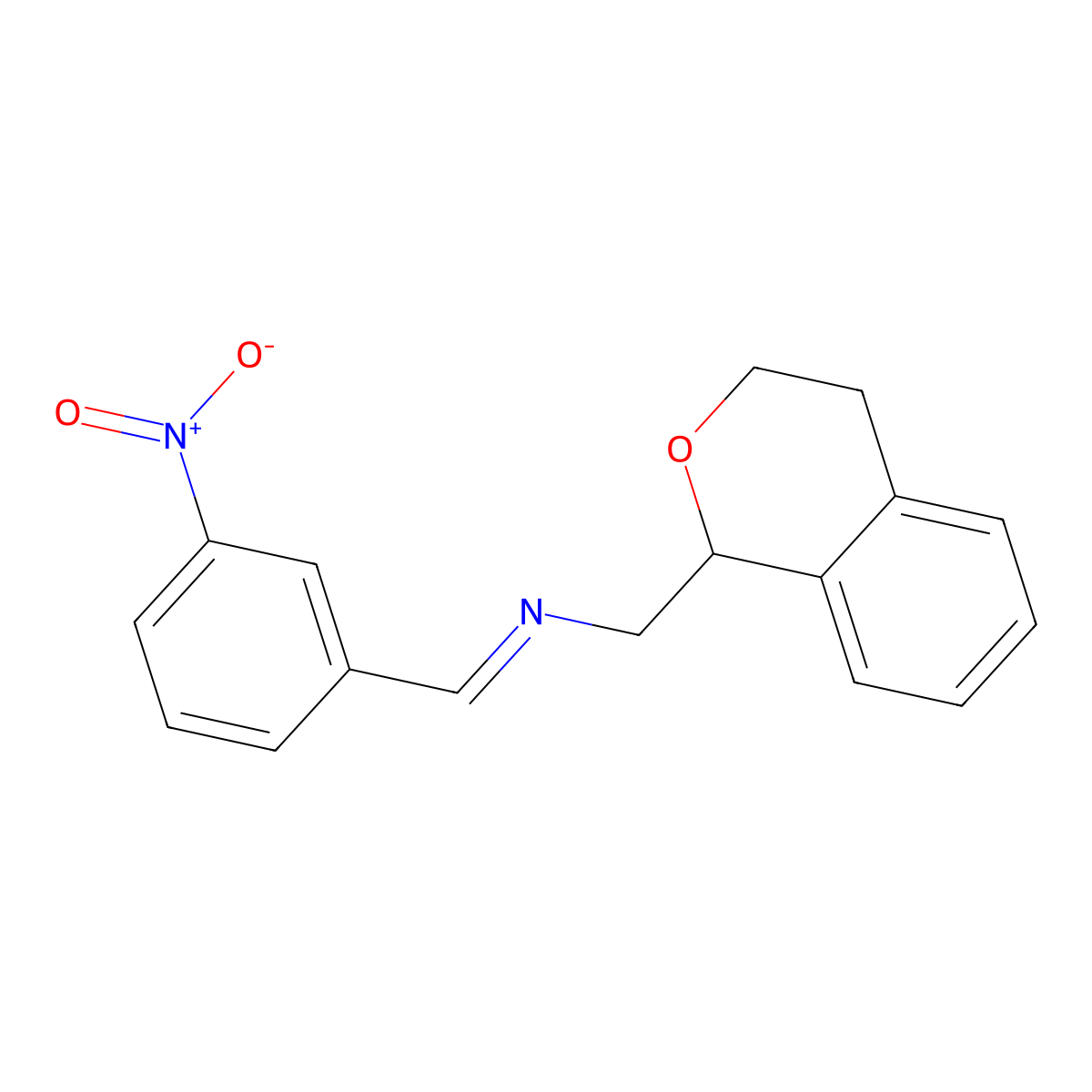 N-(3,4-dihydro-1H-isochromen-1-ylmethyl)-N-(3-nitrobenzylidene)amine molecular structure, CAS 331661-48-4