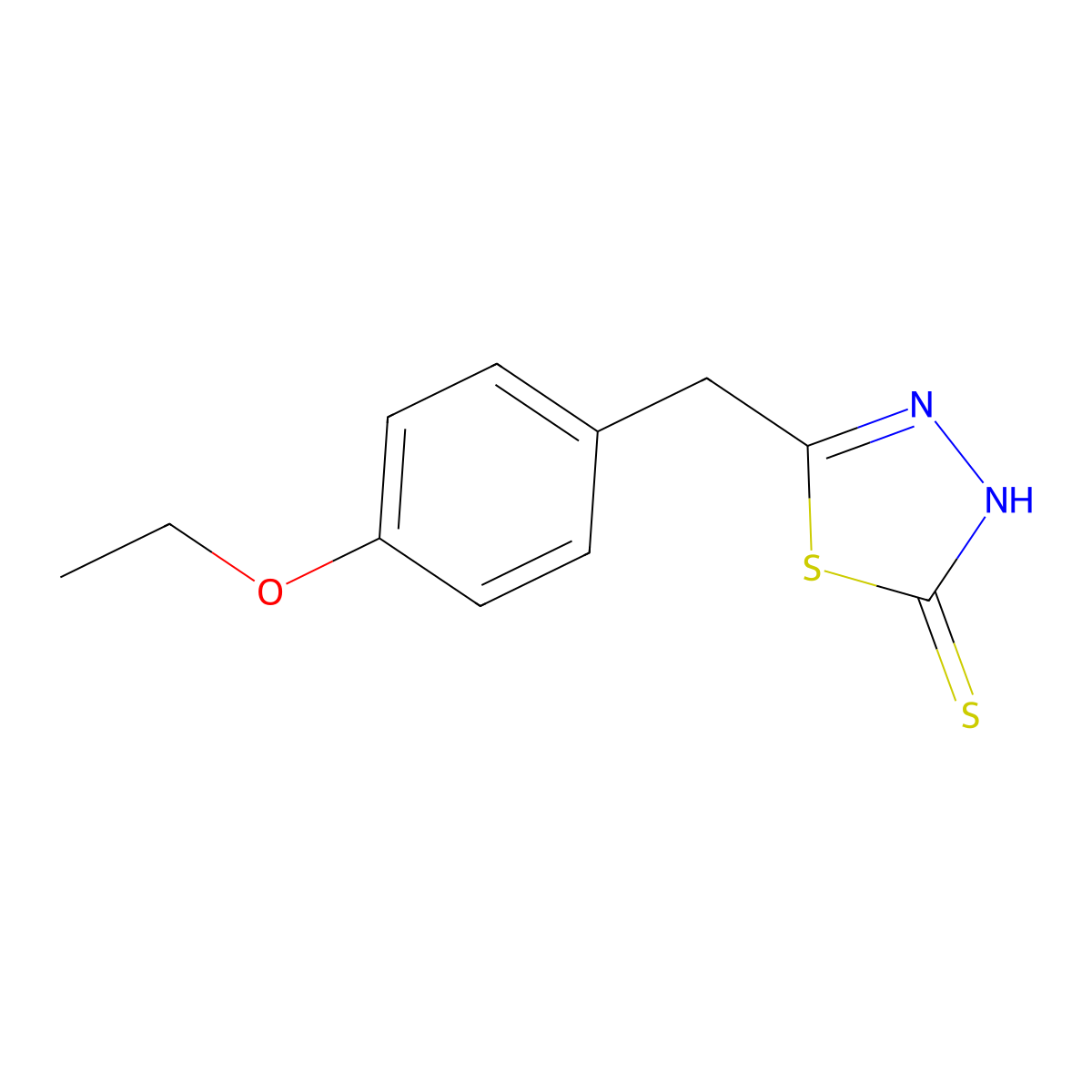 5-[(4-ethoxyphenyl)methyl]-3H-1,3,4-thiadiazole-2-thione molecular structure, CAS 331661-50-8