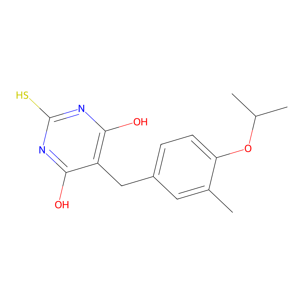 5-(4-Isopropoxy-3-methyl-benzyl)-2-mercapto-pyrimidine-4,6-diol molecular structure, CAS 331665-73-7