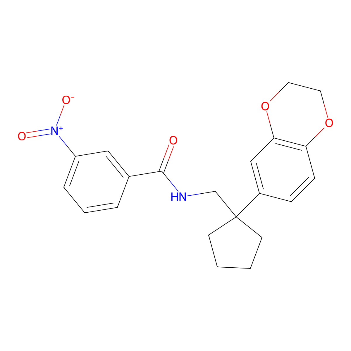 N-{[1-(2,3-dihydro-1,4-benzodioxin-6-yl)cyclopentyl]methyl}-3-nitrobenzamide molecular structure, CAS 331665-88-4