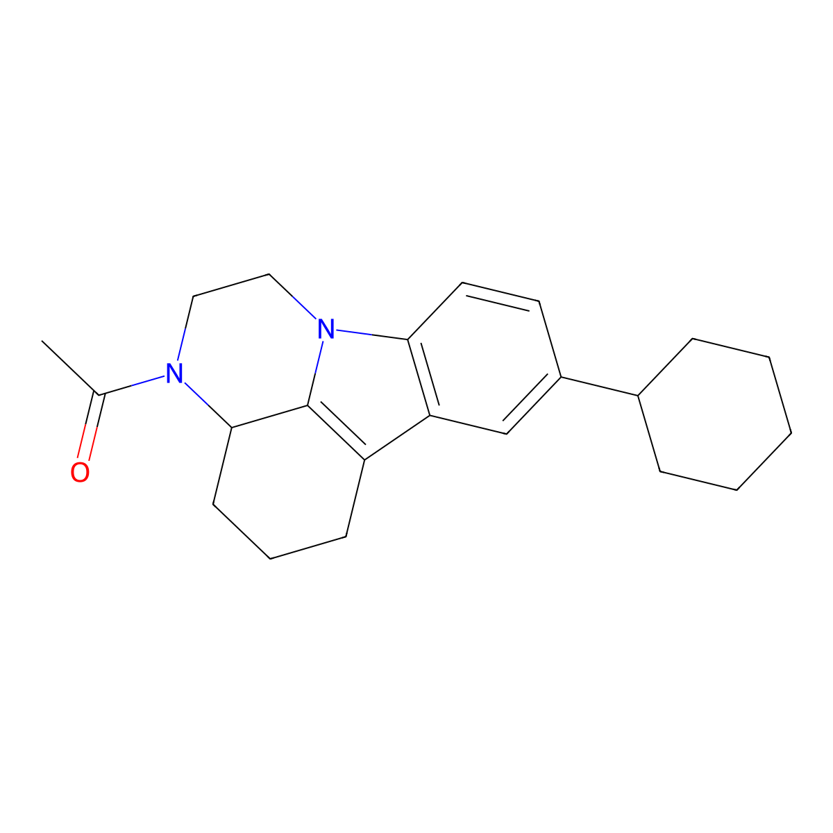 3-acetyl-8-cyclohexyl-2,3,3a,4,5,6-hexahydro-1H-pyrazino[3,2,1-jk]carbazole molecular structure, CAS 331666-14-9