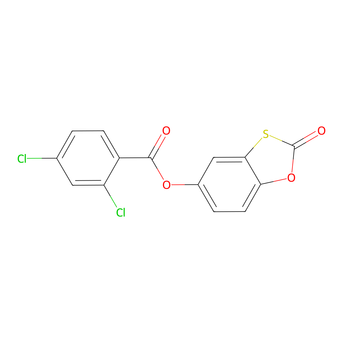 2-Oxo-1,3-benzoxathiol-5-yl 2,4-dichlorobenzoate molecular structure, CAS 331669-41-1