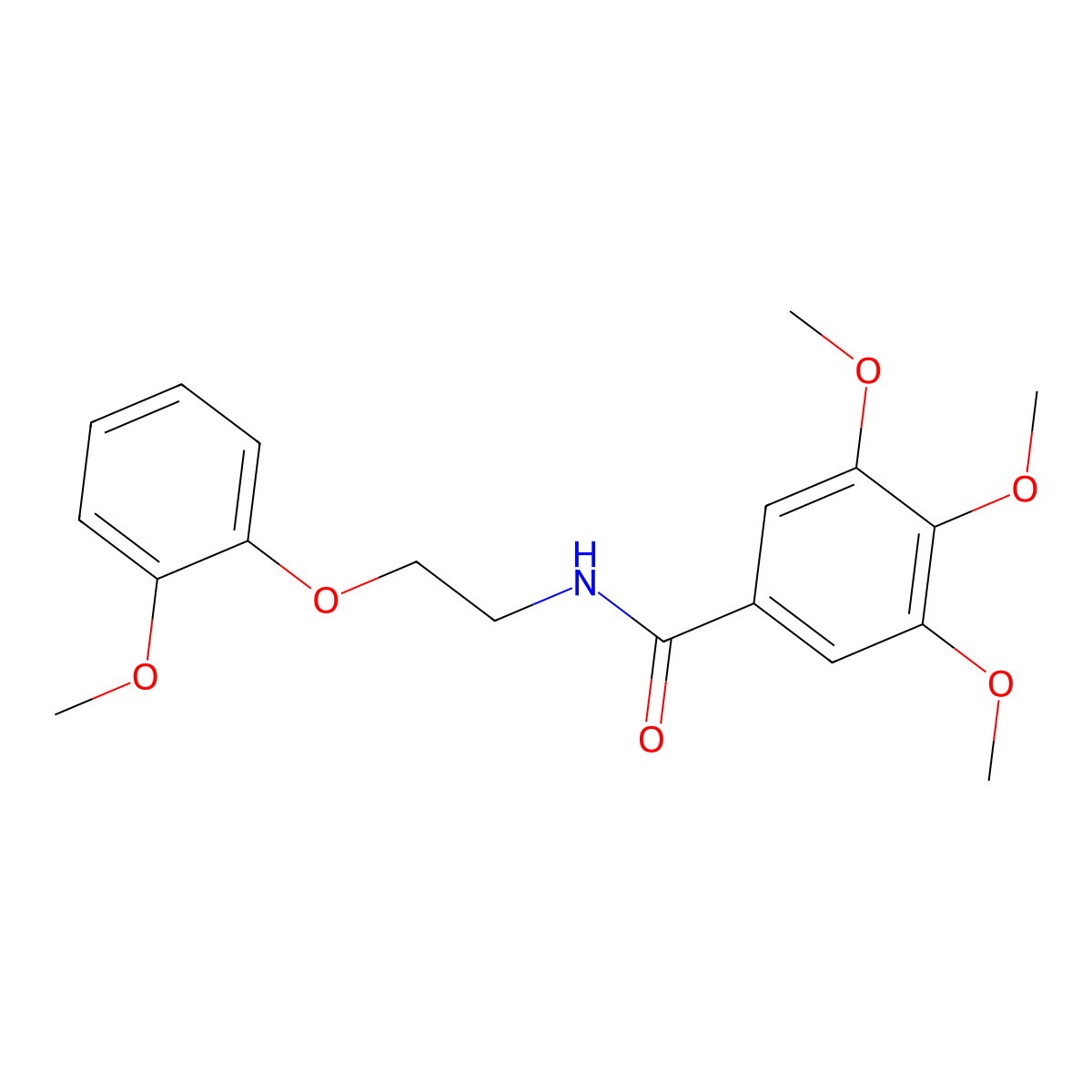 3,4,5-trimethoxy-N-[2-(2-methoxyphenoxy)ethyl]benzamide molecular structure, CAS 331670-01-0