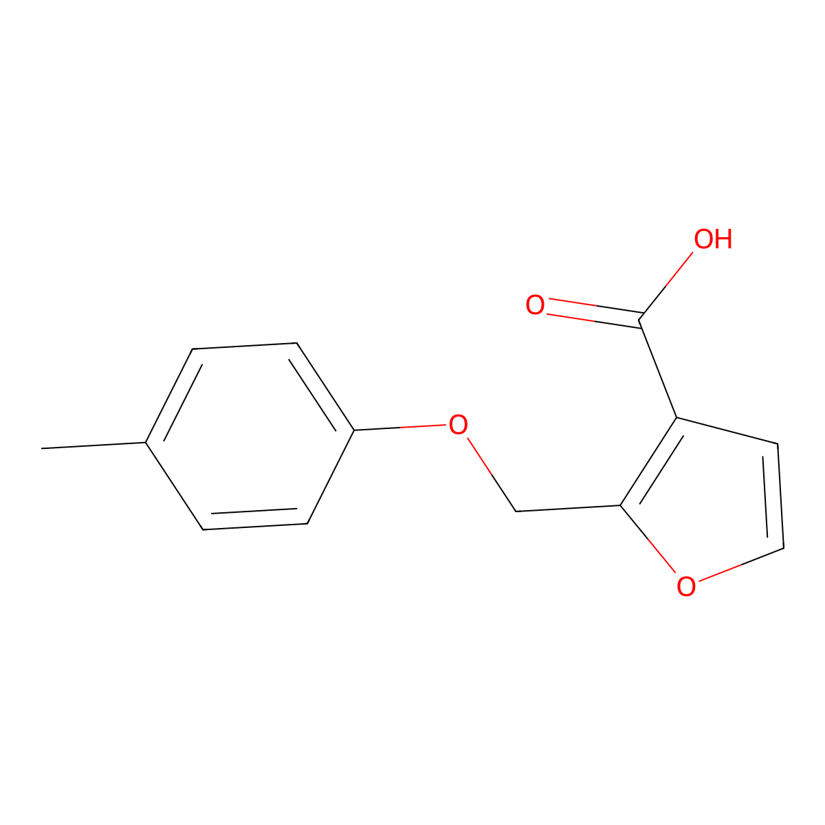 2-[(4-Methylphenoxy)methyl]-3-furoic acid molecular structure, CAS 331670-04-3