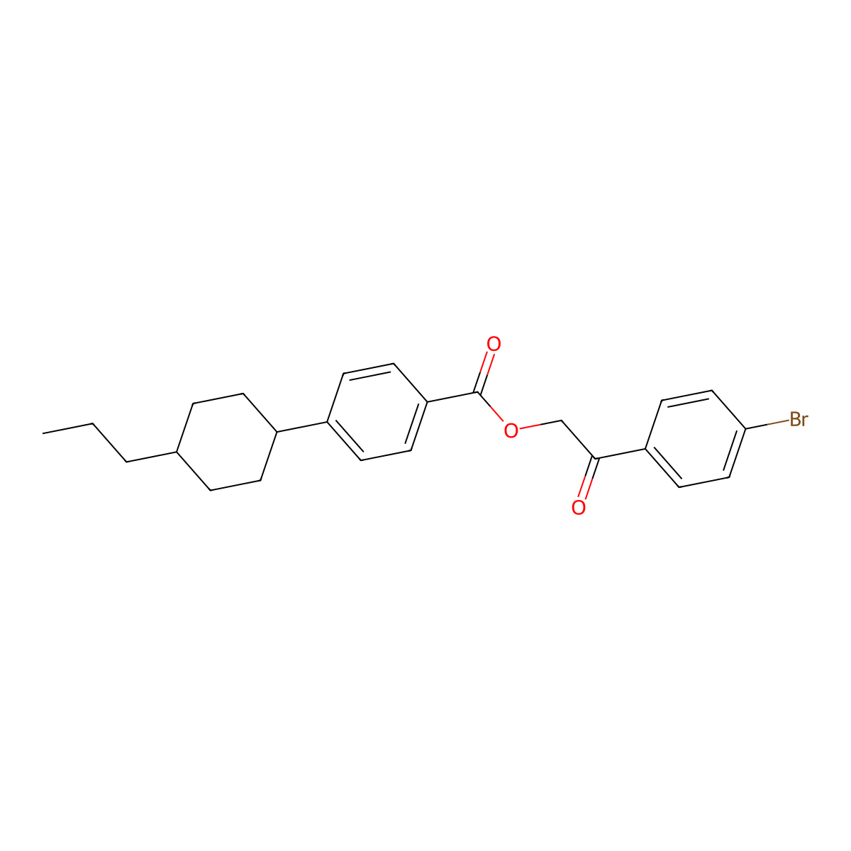 2-(4-Bromophenyl)-2-oxoethyl 4-(4-propylcyclohexyl)benzoate molecular structure, CAS 331670-56-5