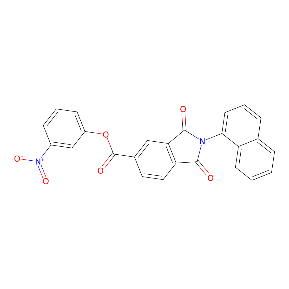 3-Nitrophenyl 2-(1-naphthyl)-1,3-dioxo-5-isoindolinecarboxylate molecular structure, CAS 331672-46-9